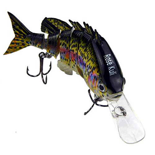 ROSE KULI Fishing Bass Lures Multi Jointed Topwater Life-Like Trout Swimbait Hard CrankBaits