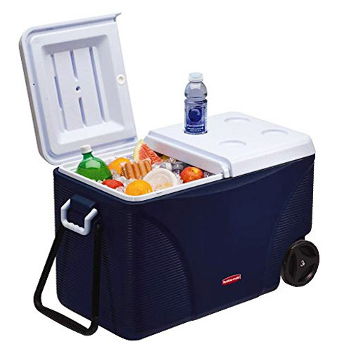 Rubbermaid DuraChill Wheeled 5-Day Cooler, 75 Quarts, Blue 1836574