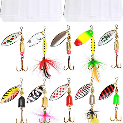 Tbuymax 10pcs high-quality Holographic Spinner Lure kit