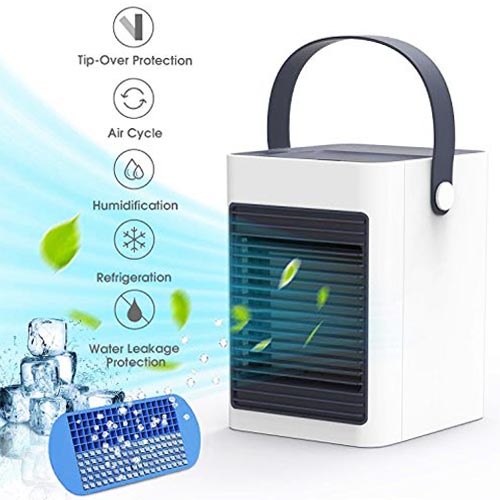 Mini Portable Air Conditioner Fan Noiseless Evaporative Air Humidifier