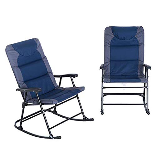 Outsunny Folding Padded Outdoor Camping Rocking Chair Set