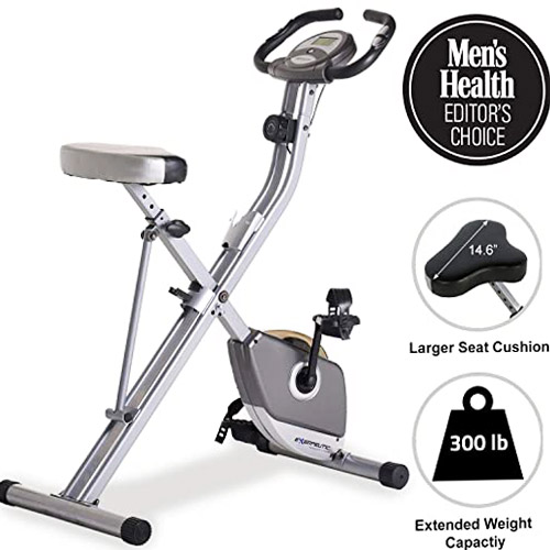 Exerpeutic Folding Magnetic Upright Exercise Bike with Pulse