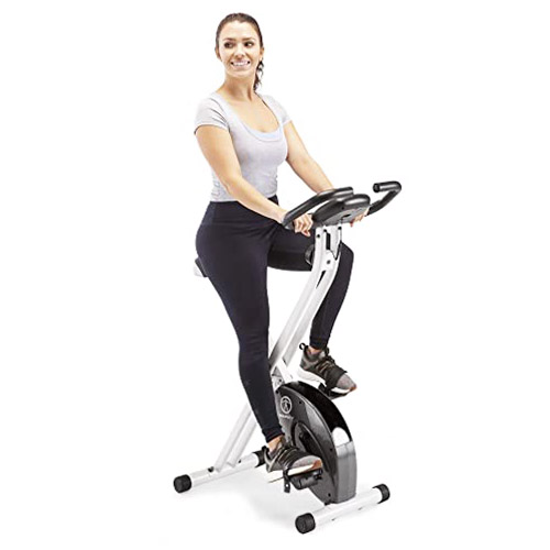 Marcy Foldable Upright Exercise Bike with Adjustable Resistance