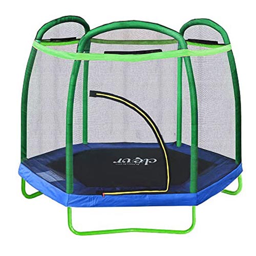 Clevr 7ft Kids Trampoline with Safety Enclosure Net & Spring Pa