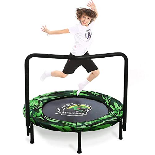 Wamkos 2020 Upgraded Dinosaur Mini Trampoline for Kids